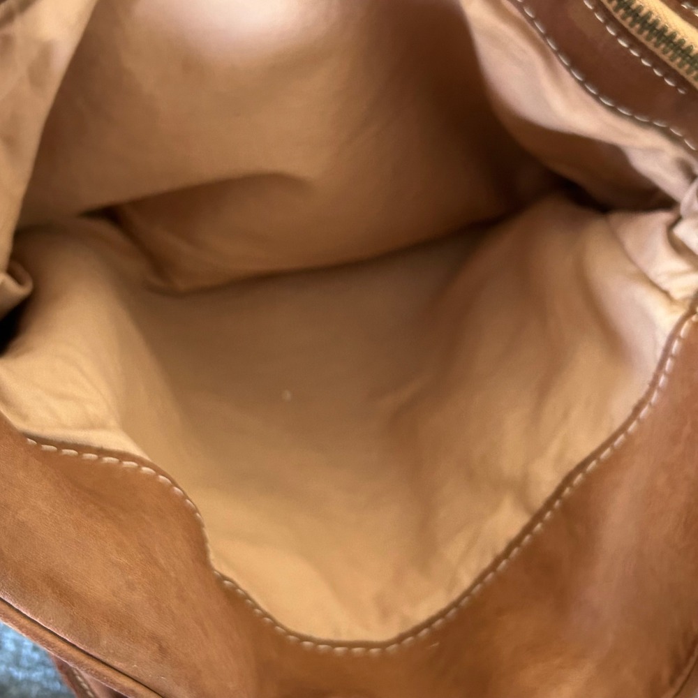Costanza Rota Brown Leather Tote Bag Made in Italy Triple Compartment Cognac - Picture 6 of 12